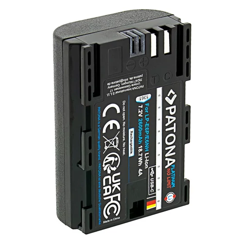 Patona Canon LP-E6P, LP-E6NH, LP-E6N, LP-E6 Platinum Li-ion akkumulátor (2600 mAh)
