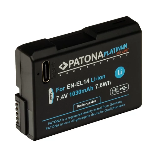 Patona Nikon EN-EL14 Platinum Li-ion akkumulátor - USB-C (1030 mAh)