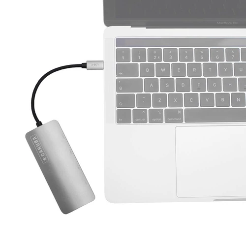Caruba Premium 4 portos USB-C hub asztroszürke - (Space Grey)