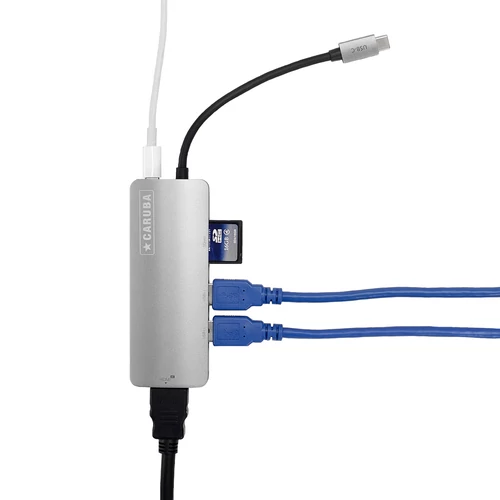 Caruba Premium 5 az 1-ben Slim USB-C hub asztroszürke - (Space Grey)