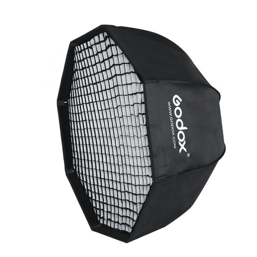 Godox 95cm ernyőként nyitható octabox + méhsejtrács - Bowens csatlakozássa